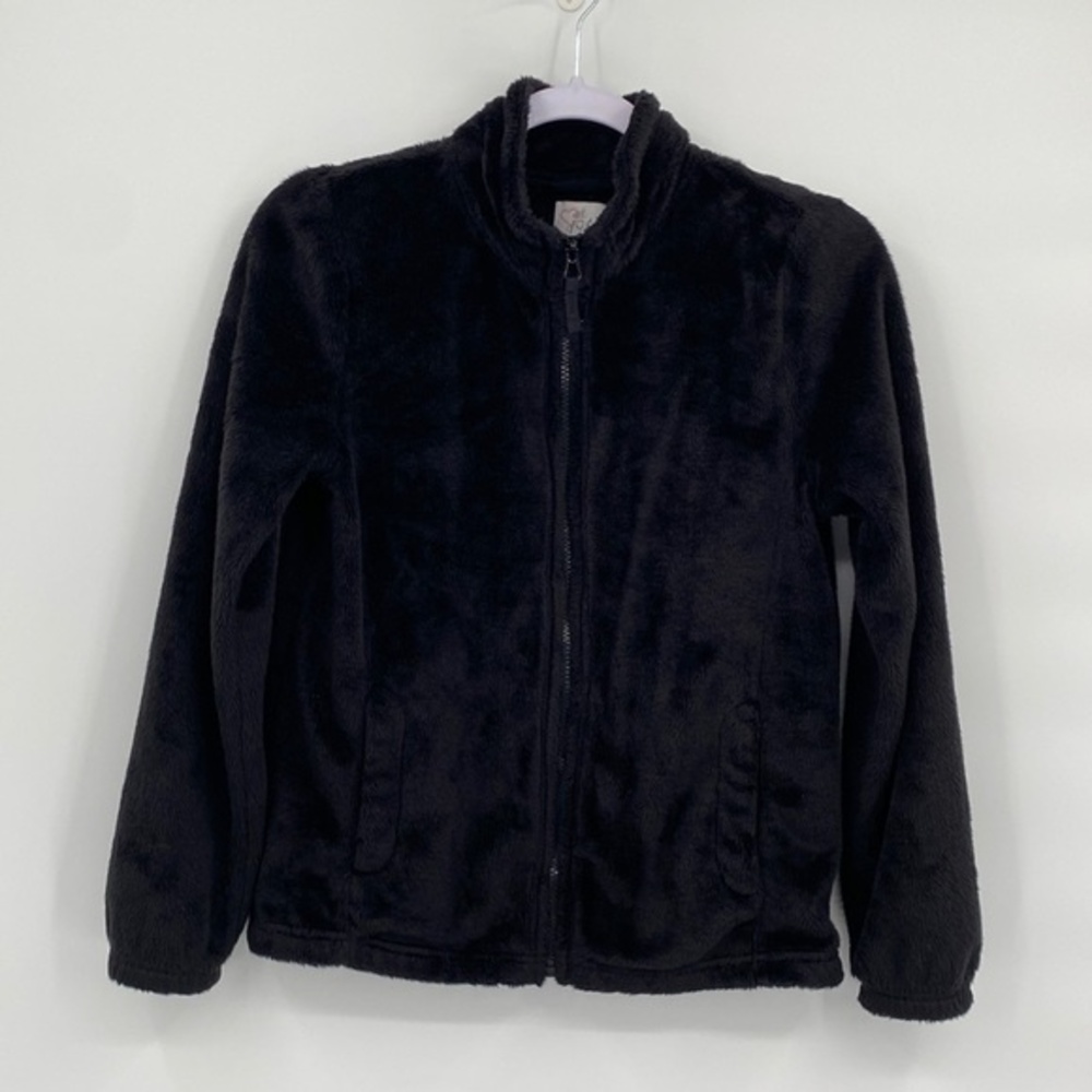 1989 Place Girls Collared Long Sleeve Full Zip Fleece Jacket Black Size XL 14
